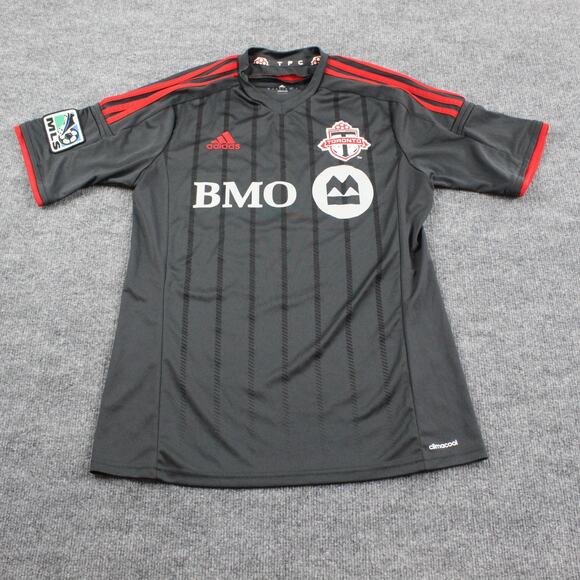 Toronto FC Jersey Mens Medium 2014 15 Away MLS Soccer Shirt Adidas Gray Red - Picture 1 of 9